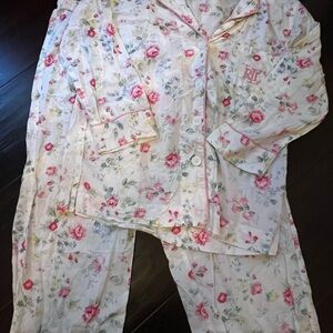 Ralph Lauren Pink and White Floral Pajama Set
